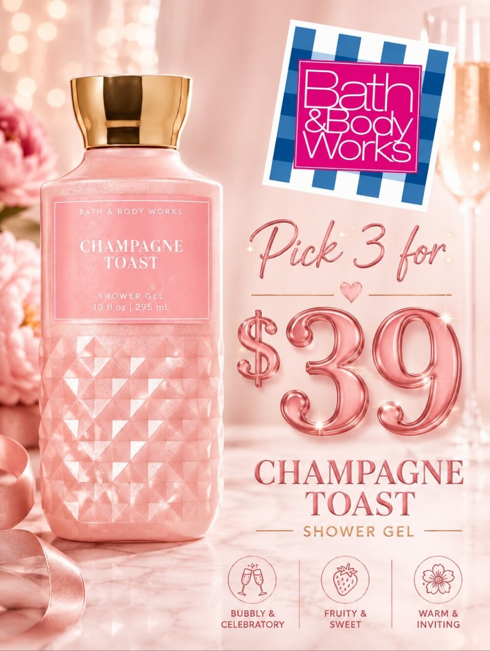 Champagne Toast Body Wash- Bath & Body Works